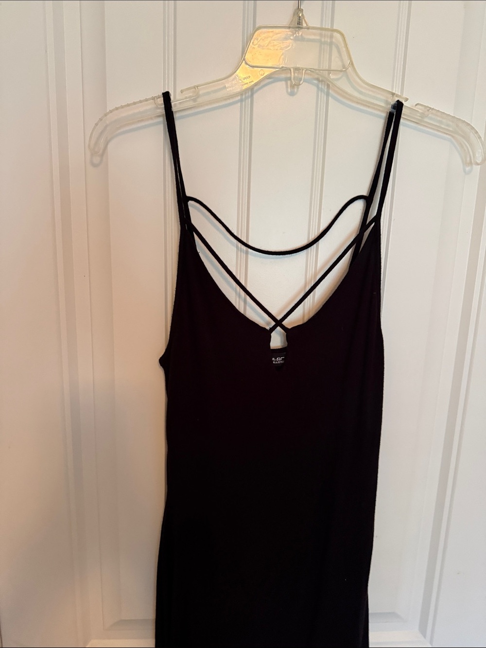 Black Strappy Midi Dress with Crisscross Back